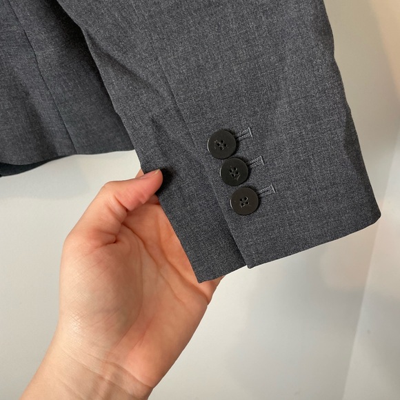 Theory Carissa Blazer Good Wool Charcoal Melange Size 2 XS *Minor Flaw* - Picture 10 of 11